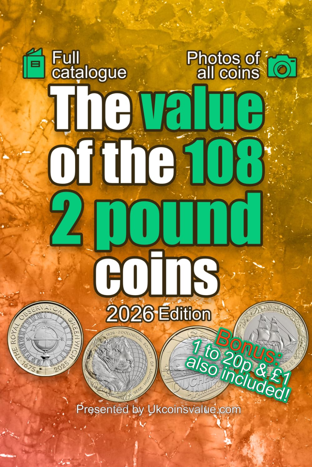 The value of the 108 £2 coins book mini